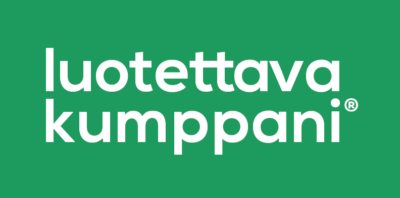 Luotettava kumppani -logo.